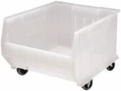 Quantum Storage - 125 Lb. Load Capacity, 23-7/8" Deep, Clear Polypropylene Hopper Stacking Bin - 11" High x 16-1/2" Wide x 23-7/8" Long - Americas Industrial Supply