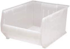 Quantum Storage - 125 Lb. Load Capacity, 23-7/8" Deep, Clear Polypropylene Hopper Stacking Bin - 12" High x 18-1/4" Wide x 23-7/8" Long - Americas Industrial Supply