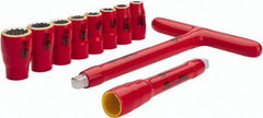 Wiha - 10 Piece 3/8" Drive Socket Set - 12 Points, 8mm to 19mm Range, Metric Measurement Standard - Americas Industrial Supply