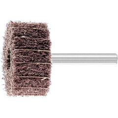 PFERD - 1-1/2" Diam x 3/4" Face Width, Aluminum Oxide Nonwoven Mounted Flap Wheel - 1/4" Shank Mount, 100 Grit, 15,000 Max RPM - Americas Industrial Supply