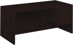 Hon - Woodgrain Laminate Right Pedestal Desk - 66" Wide x 30" Deep x 29-1/2" High, Mahogany - Americas Industrial Supply