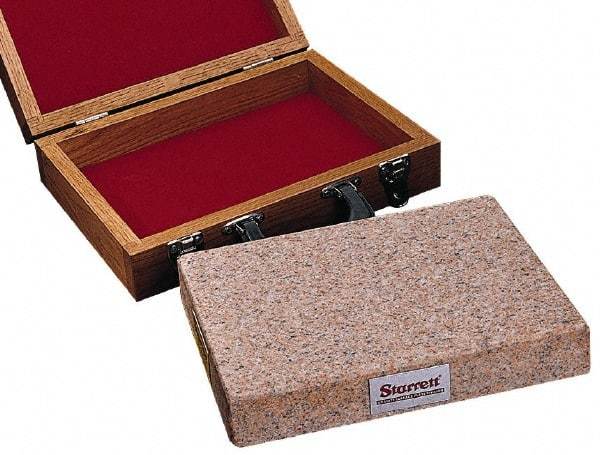 Starrett - 12" Long x 8" Wide x 2" Thick, Granite Inspection Surface Plate - 0.0001" Unilateral Tolerance, Includes NIST Traceability Certificate - Americas Industrial Supply