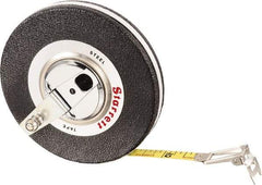 Starrett - 50' x 3/8" Yellow Blade Tape Measure - 1/8" Graduation, L5 Graduation Style, Black Case - Americas Industrial Supply