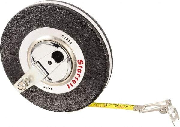 Starrett - 49' x 3/8" Yellow Blade Tape Measure - 1mm Graduation, L8 Graduation Style, Black Case - Americas Industrial Supply