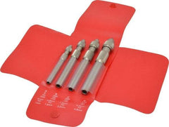 Starrett - 4 Piece 0.187" Pin Vise Set - 4" Long, 4.8mm Max Capacity, Comes in Vinyl Case - Americas Industrial Supply