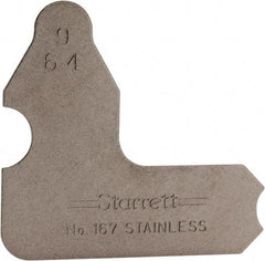 Starrett - 9/64 Inch Radius Gage - Satin Chrome Finish, Stainless Steel - Americas Industrial Supply