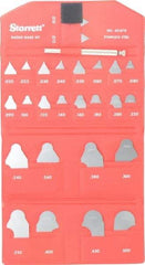Starrett - 26 Piece, 0.01 to 1/2 Inch Radius, Stainless Steel Radius Gage Set - Satin Chrome Coated - Americas Industrial Supply