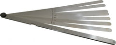 Starrett - 8 Piece, 0.002 to 0.015" Thick, Parallel Feeler Gage Set - 12" Leaf Length, 1/2" Wide, Tempered Steel - Americas Industrial Supply