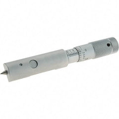 Starrett - 0.01mm Graduation, Satin Chrome Coated Stainless Steel, Mechanical Can Seam Micrometer - Includes Plastic Case - Americas Industrial Supply