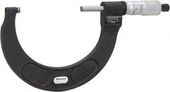Starrett - 3 to 4" Range, 0.0001" Graduation, Mechanical Outside Micrometer - Ratchet Stop Thimble, Accurate to 0.0001", Digital Counter - Americas Industrial Supply