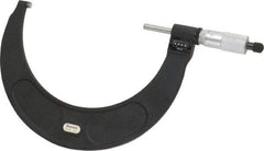 Starrett - 5 to 6" Range, 0.0001" Graduation, Mechanical Outside Micrometer - Ratchet Stop Thimble, Accurate to 0.0001", Digital Counter - Americas Industrial Supply