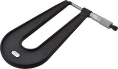 Starrett - 0 to 1" Range, 0.001" Graduation, Mechanical Outside Micrometer - Ratchet Stop Thimble, 6" Throat Depth, Accurate to 0.0001" - Americas Industrial Supply