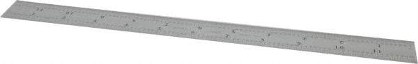 Starrett - 12" Long, 1/64, 1/50, 1/32, 1/10" Graduation, Flexible Steel Rule - 3R Graduation Style, 1" Wide, Silver, Satin Chrome Finish - Americas Industrial Supply