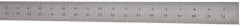 Starrett - 72" Long, 1/64, 1/32, 1/16, 1/8" Graduation, Rigid Spring Steel Rule - 4R Graduation Style, 1-1/2" Wide, Silver, Satin Chrome Finish - Americas Industrial Supply