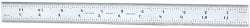 Starrett - 12" Long, 1/100, 1/64, 1/50, 1/32" Graduation, Rigid Spring Steel Rule - 16R Graduation Style, 1" Wide, Silver, Satin Chrome Finish - Americas Industrial Supply