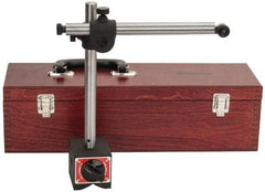 Starrett - 250 Lb Magnetic Pull, Fine Adjustment Indicator Positioner & Holder with Base - Post & Rod, 3" Base Height, 3-1/2" Base Length, 3" Base Width - Americas Industrial Supply