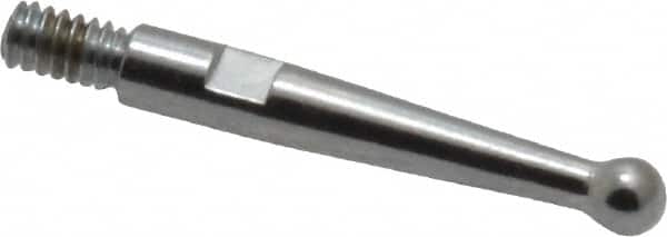 Starrett - 2mm Ball Diam, Steel, Ball Test Indicator Contact Point - 5/8" Contact Point Length, Use with Starrett 811 & 811M Dial Test Indicators - Americas Industrial Supply