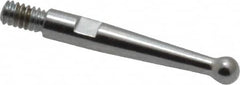 Starrett - 2mm Ball Diam, Steel, Ball Test Indicator Contact Point - 5/8" Contact Point Length, Use with Starrett 811 & 811M Dial Test Indicators - Americas Industrial Supply
