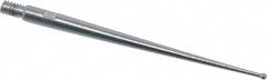 Starrett - 0.8mm Ball Diam, Steel, Ball Test Indicator Contact Point - 1-5/16" Contact Point Length, Use with Starrett 811 & 811M Dial Test Indicators - Americas Industrial Supply