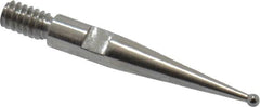 Starrett - 0.8mm Ball Diam, Carbide, Ball Test Indicator Contact Point - 5/8" Contact Point Length, Use with Starrett 811 & 811M Dial Test Indicators - Americas Industrial Supply