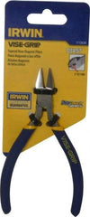 Irwin - 5" OAL, 16 AWG Capacity, Semi-Flush Diagonal Cutter - 3/4" Jaw Length x 13/16" Jaw Width, Tapered Head, Dipped Vinyl Handle - Americas Industrial Supply