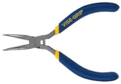 Irwin - 5" Long, 1-1/4" Jaw Length Smooth Jaw, Bent Nose Plier - Dipped Vinyl Handle - Americas Industrial Supply