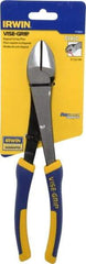 Irwin - 10" OAL, 14 AWG Capacity, Semi-Flush Diagonal Cutter - 1-7/16" Jaw Length x 1-3/16" Jaw Width, Oval Head, ProTouch Handle - Americas Industrial Supply