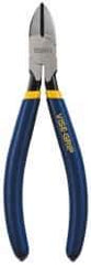 Irwin - 6" OAL, 16 AWG Capacity, Semi-Flush Diagonal Cutter - 7/8" Jaw Length x 13/16" Jaw Width, Oval/Tapered Head, Dipped Vinyl Handle - Americas Industrial Supply