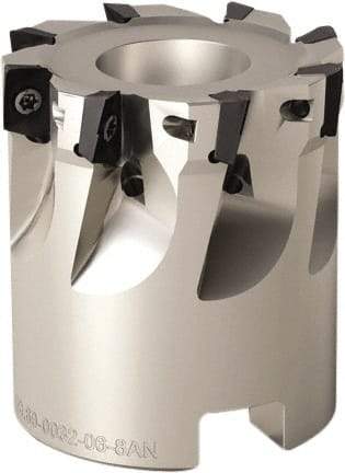 Seco - 8 Inserts, 32mm Cut Diam, 16mm Arbor Diam, 5mm Max Depth of Cut, Indexable Square-Shoulder Face Mill - 90° Lead Angle, 35mm High, XO.. 0602 Insert Compatibility, Through Coolant, Series Nano Turbo - Americas Industrial Supply