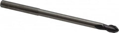 Accupro - 3/16" Diam, 3/8" LOC, 2 Flute Solid Carbide Ball End Mill - AlTiN Finish, Single End, 3" OAL, 3/16" Shank Diam, Spiral Flute - Americas Industrial Supply
