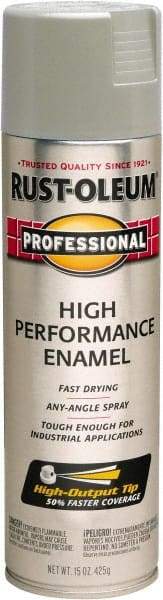 Rust-Oleum - Light Machinery Gray, Gloss, Rust Proof Enamel Spray Paint - 14 Sq Ft per Can, 15 oz Container, Use on Multipurpose - Americas Industrial Supply