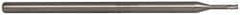 Accupro - 0.055", 0.082" LOC, 1/8" Shank Diam, 2-1/2" OAL, 3 Flute, Solid Carbide Square End Mill - Single End, Uncoated, Spiral Flute, 30° Helix, Centercutting, Series Miniature - Americas Industrial Supply