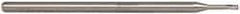 Accupro - 0.06", 0.09" LOC, 1/8" Shank Diam, 2-1/2" OAL, 3 Flute, Solid Carbide Square End Mill - Single End, Uncoated, Spiral Flute, 30° Helix, Centercutting, Series Miniature - Americas Industrial Supply