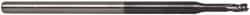 Accupro - 0.085", 0.127" LOC, 1/8" Shank Diam, 2-1/2" OAL, 3 Flute, Solid Carbide Square End Mill - Single End, AlTiN Finish, Spiral Flute, 30° Helix, Centercutting, Series Miniature - Americas Industrial Supply
