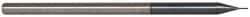 Accupro - 0.01", 0.015" LOC, 1/8" Shank Diam, 2-1/2" OAL, 3 Flute, Solid Carbide Square End Mill - Single End, AlTiN Finish, Spiral Flute, 30° Helix, Centercutting, Right Hand Cut, Right Hand Flute, Series Miniature - Americas Industrial Supply