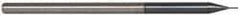 Accupro - 0.01", 0.015" LOC, 1/8" Shank Diam, 2-1/2" OAL, 3 Flute, Solid Carbide Square End Mill - Single End, AlTiN Finish, Spiral Flute, 30° Helix, Centercutting, Right Hand Cut, Right Hand Flute, Series Miniature - Americas Industrial Supply