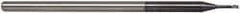 Accupro - 0.04", 0.06" LOC, 1/8" Shank Diam, 2-1/2" OAL, 3 Flute, Solid Carbide Square End Mill - Single End, AlTiN Finish, Spiral Flute, 30° Helix, Centercutting, Series Miniature - Americas Industrial Supply