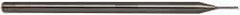 Accupro - 0.025", 0.037" LOC, 1/8" Shank Diam, 2-1/2" OAL, 3 Flute, Solid Carbide Square End Mill - Single End, Uncoated, Spiral Flute, 30° Helix, Centercutting, Series Miniature - Americas Industrial Supply
