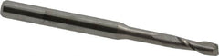 Accupro - 3/32", 9/32" LOC, 1/8" Shank Diam, 1-1/2" OAL, 2 Flute, Solid Carbide Square End Mill - Single End, Uncoated, Spiral Flute, 30° Helix, Centercutting, Right Hand Cut, Right Hand Flute - Americas Industrial Supply