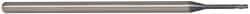 Accupro - 0.05", 0.075" LOC, 1/8" Shank Diam, 2-1/2" OAL, 3 Flute, Solid Carbide Square End Mill - Single End, AlTiN Finish, Spiral Flute, 30° Helix, Centercutting, Series Miniature - Americas Industrial Supply
