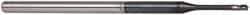 Accupro - 0.06", 0.09" LOC, 1/8" Shank Diam, 2-1/2" OAL, 3 Flute, Solid Carbide Square End Mill - Single End, AlTiN Finish, Spiral Flute, 30° Helix, Centercutting, Series Miniature - Americas Industrial Supply