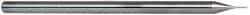 Accupro - 1/64", 0.022" LOC, 1/8" Shank Diam, 2-1/2" OAL, 3 Flute, Solid Carbide Square End Mill - Single End, Uncoated, Spiral Flute, 30° Helix, Centercutting, Right Hand Cut, Right Hand Flute, Series Miniature - Americas Industrial Supply