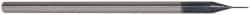 Accupro - 0.02", 0.03" LOC, 1/8" Shank Diam, 2-1/2" OAL, 3 Flute, Solid Carbide Square End Mill - Single End, AlTiN Finish, Spiral Flute, 30° Helix, Centercutting, Series Miniature - Americas Industrial Supply