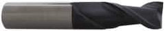 Accupro - 1/2", 1" LOC, 1/2" Shank Diam, 6" OAL, 2 Flute, Solid Carbide Square End Mill - Single End, AlTiN Finish, Spiral Flute, 40° Helix, Centercutting, Right Hand Cut, Right Hand Flute - Americas Industrial Supply