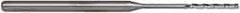 Accupro - 0.06", 1/2" LOC, 1/8" Shank Diam, 2-1/2" OAL, 3 Flute, Solid Carbide Square End Mill - Single End, Uncoated, Spiral Flute, 30° Helix, Centercutting, Series Miniature - Americas Industrial Supply
