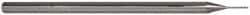 Accupro - 0.02", 0.1" LOC, 1/8" Shank Diam, 2-1/2" OAL, 3 Flute, Solid Carbide Square End Mill - Single End, Uncoated, Spiral Flute, 30° Helix, Centercutting, Series Miniature - Americas Industrial Supply