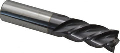 Accupro - 3/4", 1-1/2" LOC, 3/4" Shank Diam, 4" OAL, 4 Flute, Solid Carbide Square End Mill - Single End, AlTiN Finish, Spiral Flute, 40° Helix, Centercutting, Right Hand Cut, Left Hand Flute - Americas Industrial Supply