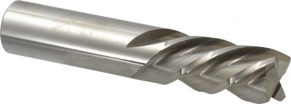 Accupro - 3/4", 1-1/2" LOC, 3/4" Shank Diam, 4" OAL, 4 Flute, Solid Carbide Square End Mill - Single End, Uncoated, Spiral Flute, 40° Helix, Centercutting, Right Hand Cut, Left Hand Flute - Americas Industrial Supply