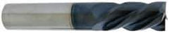 Accupro - 5/8", 1-1/4" LOC, 5/8" Shank Diam, 3-1/2" OAL, 4 Flute, Solid Carbide Square End Mill - Single End, AlTiN Finish, Spiral Flute, 40° Helix, Centercutting, Right Hand Cut, Left Hand Flute - Americas Industrial Supply