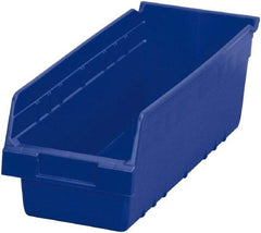 Akro-Mils - 17-7/8" Deep, Blue Polymer Hopper Shelf Bin - 6" High x 6-5/8" Wide x 17-7/8" Long - Americas Industrial Supply